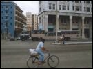 Cubans make use of the bicycle every day in Havana.