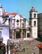 The cathedral of Havana in Old Havana.
